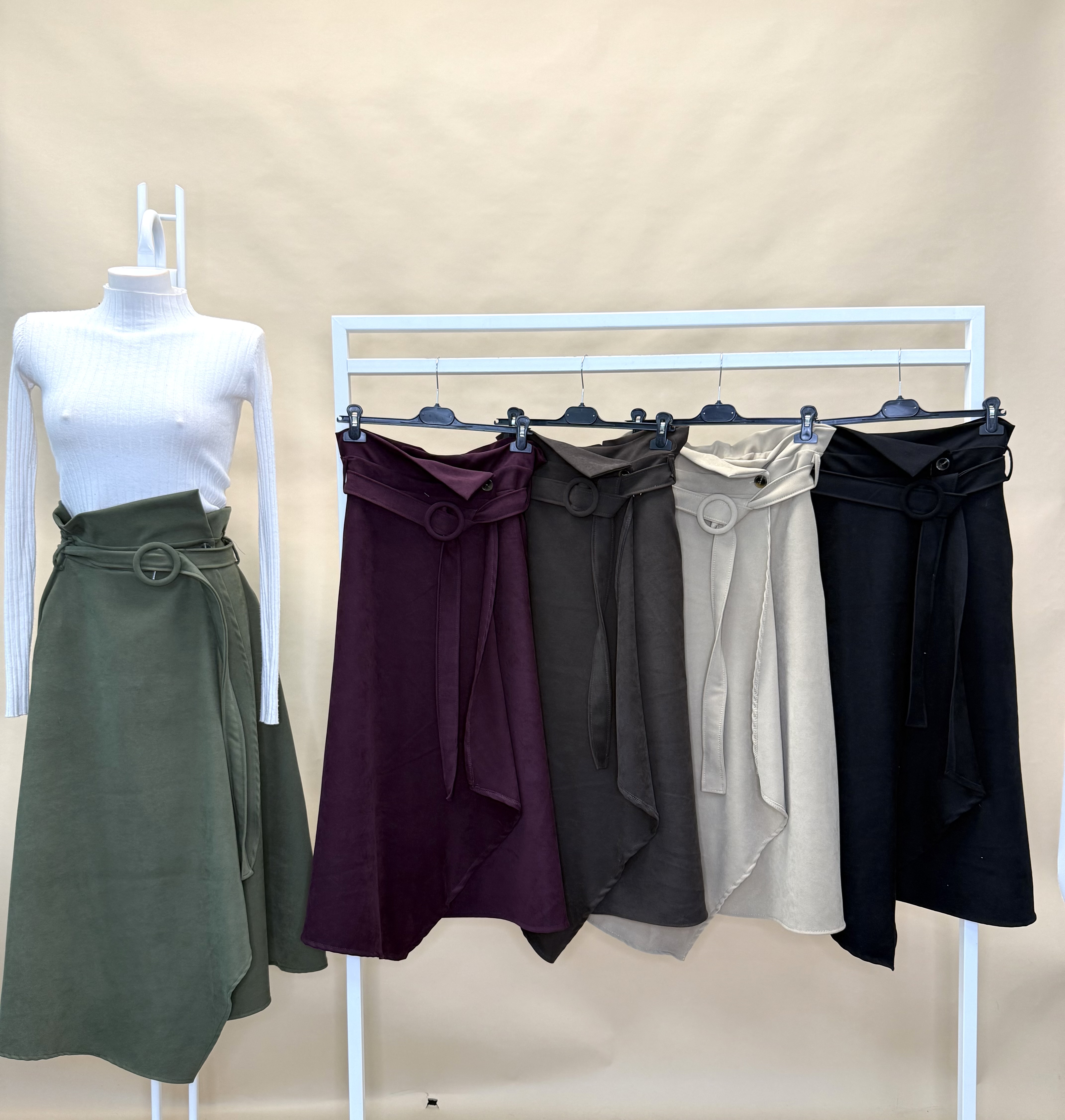 Spódnica A-line Paperbag Midi