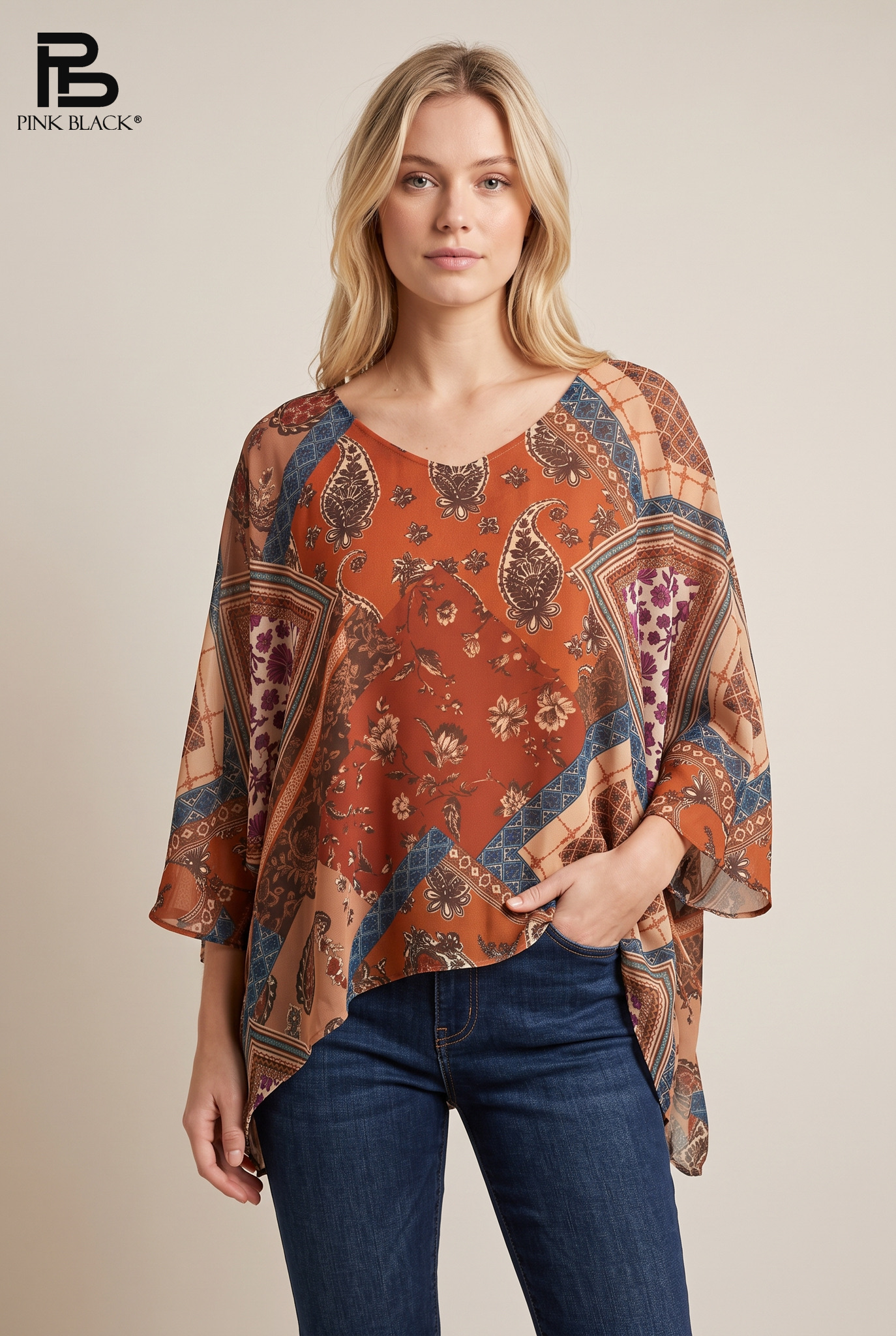 Bluzka oversize z paisley