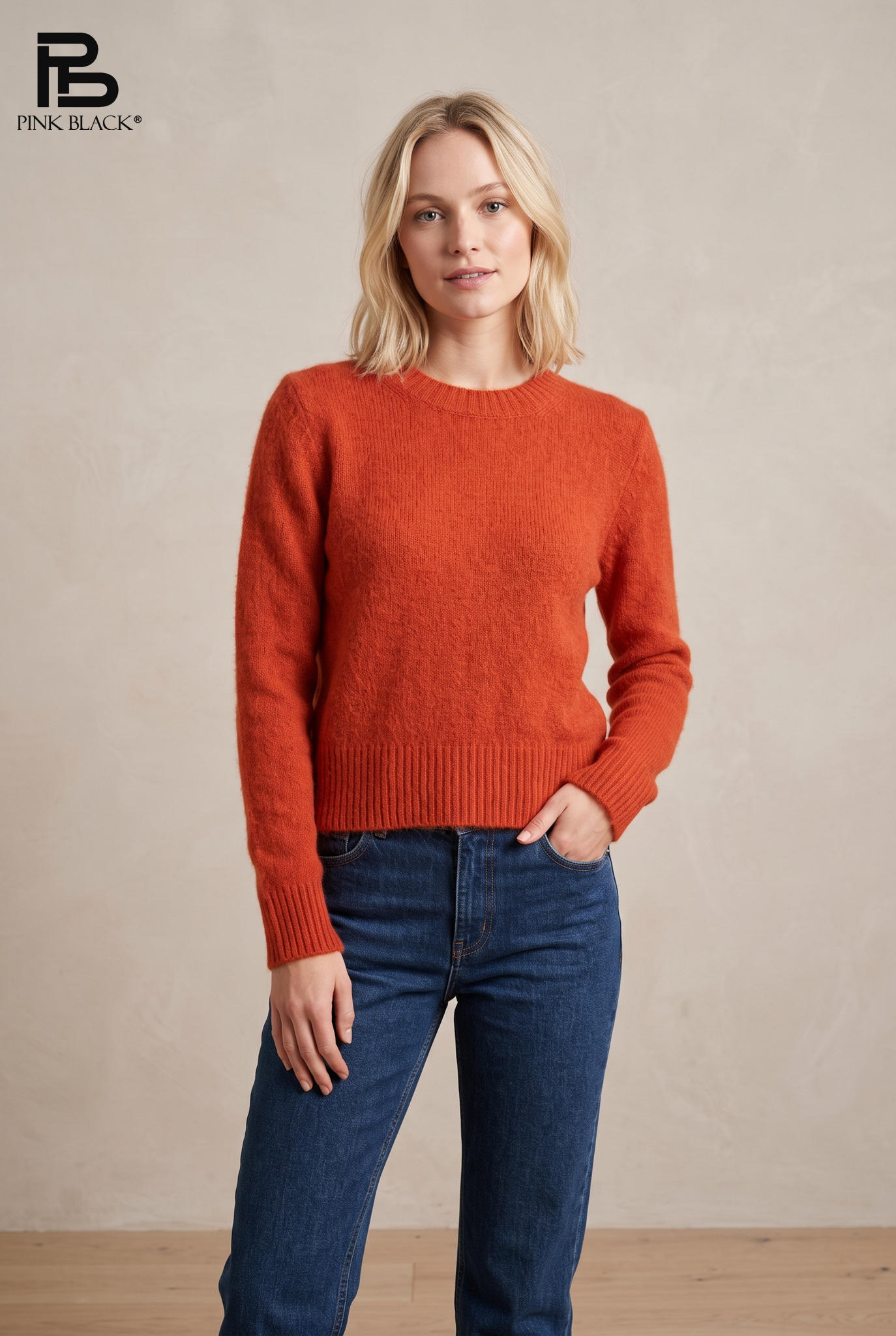 Sweter Regularny Okrągły Dekolt