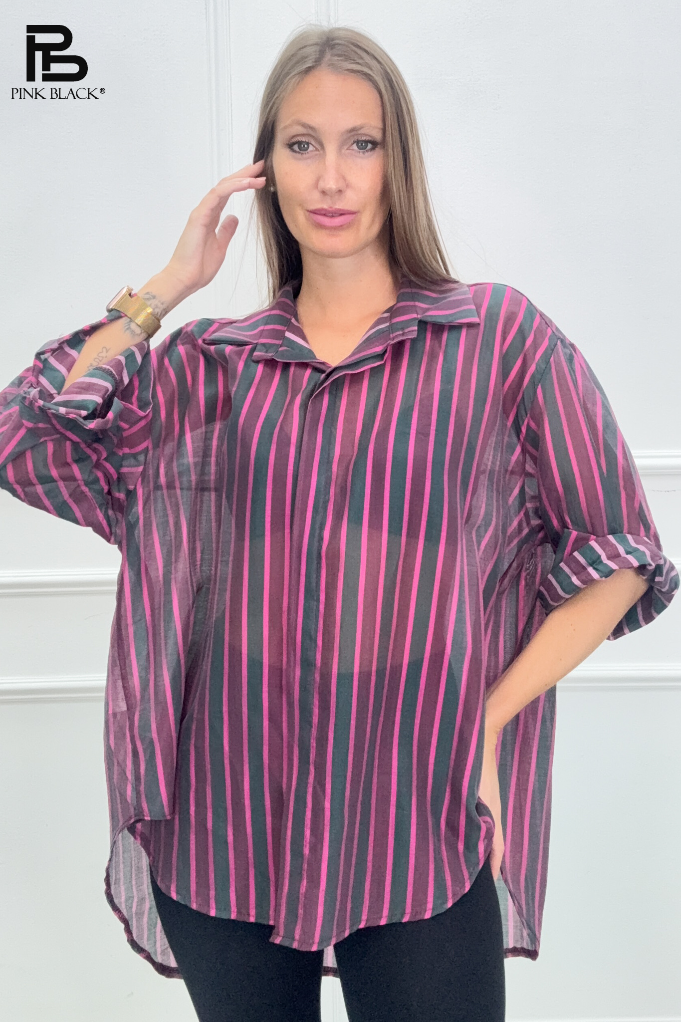 Koszula Oversize z Kołnierzykiem