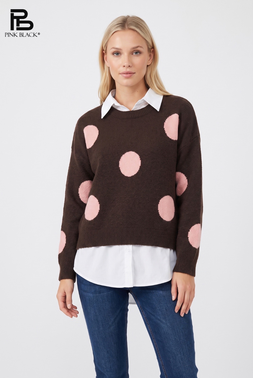 Sweter Luźny z Grochami