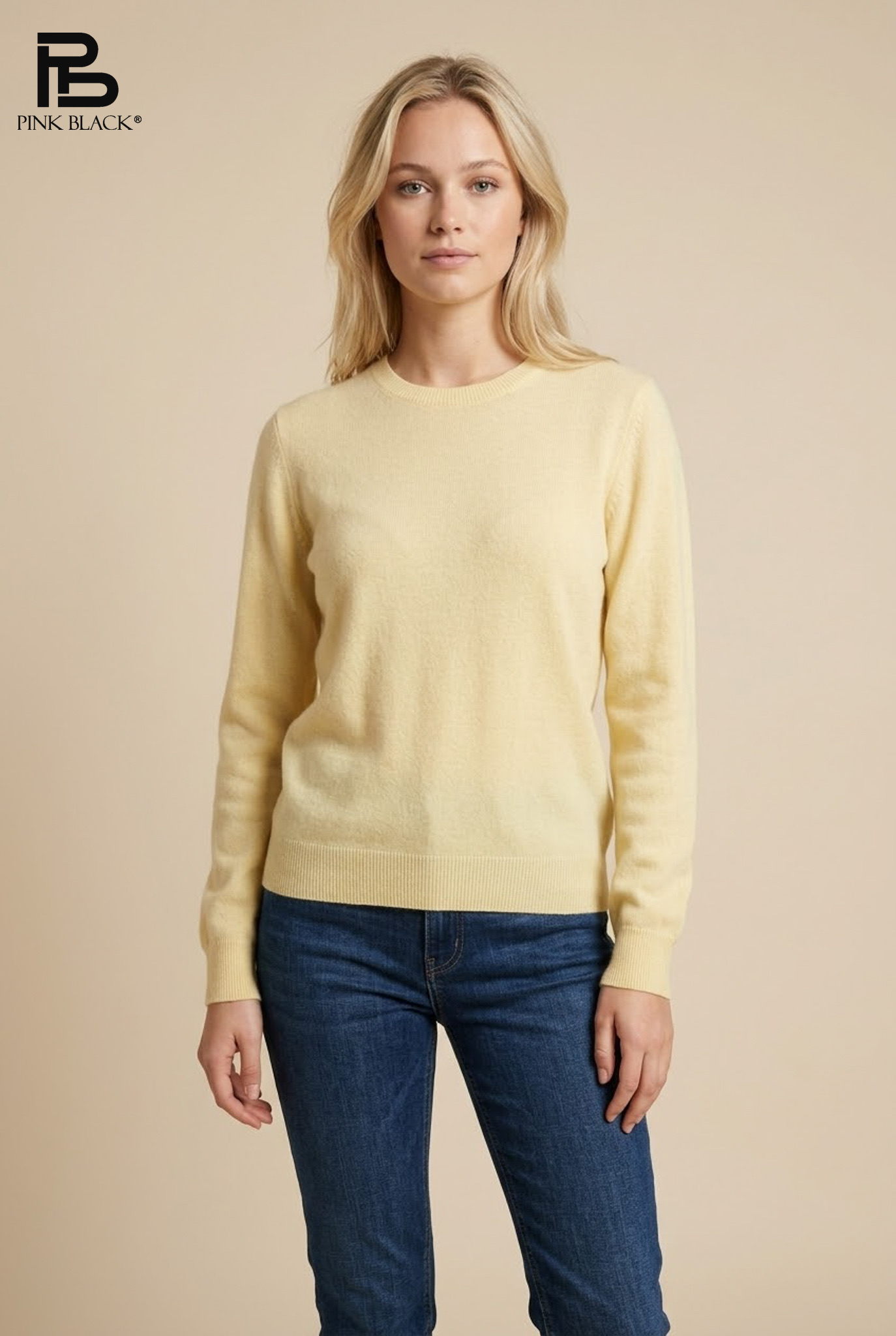 Sweter Okrągły Dekolt Gładki