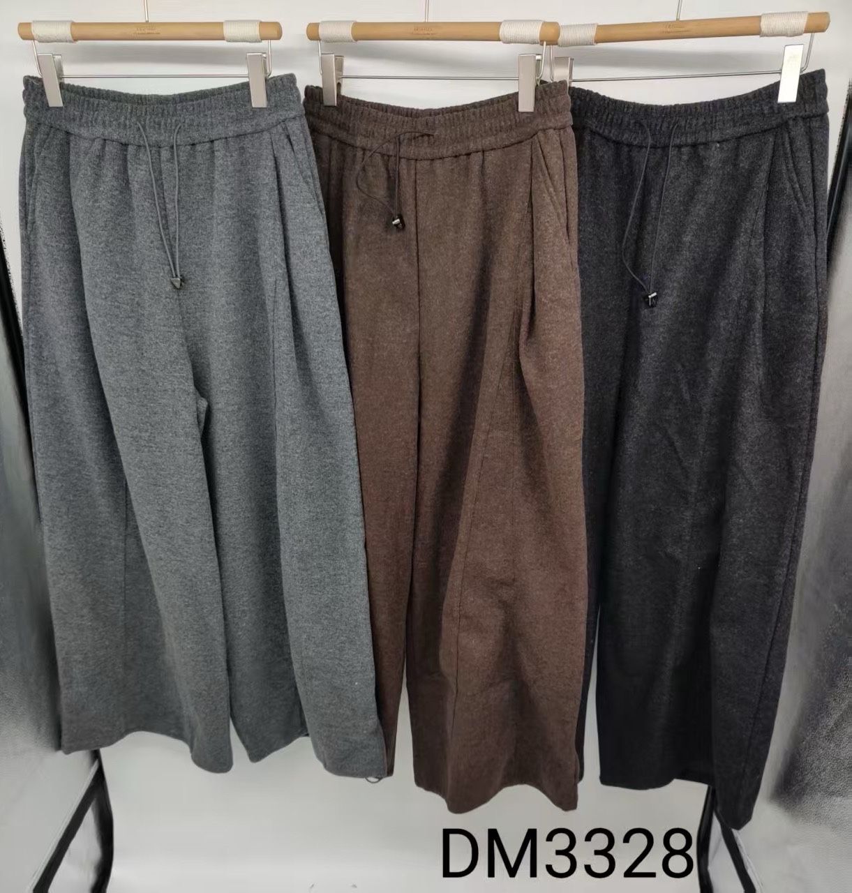 Spodnie Wide Leg z Troczkiem