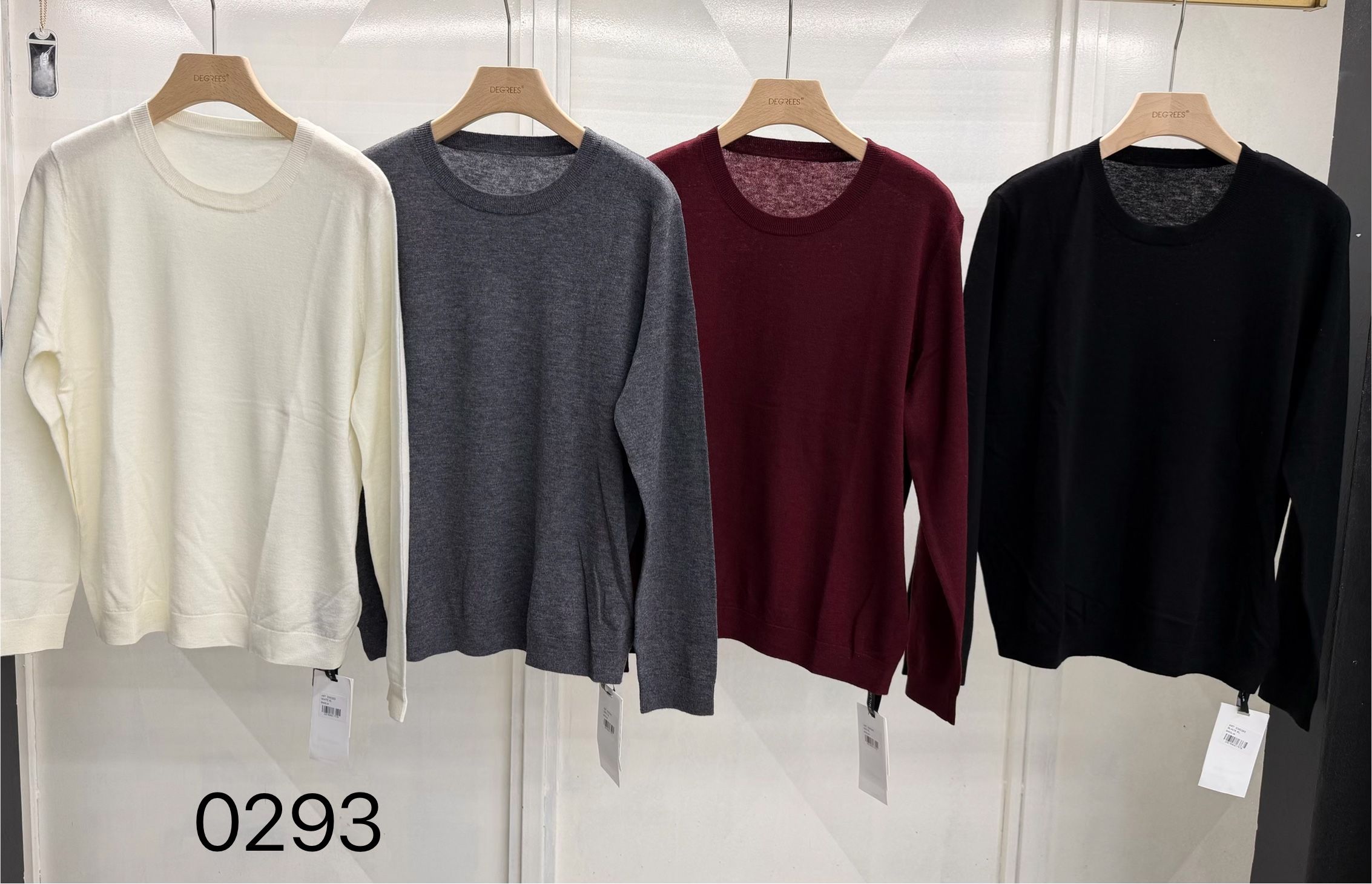Sweter Gładki Okrągły Dekolt