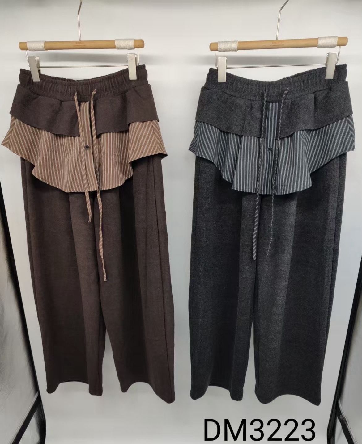 Spodnie Wide Leg z Troczkiem