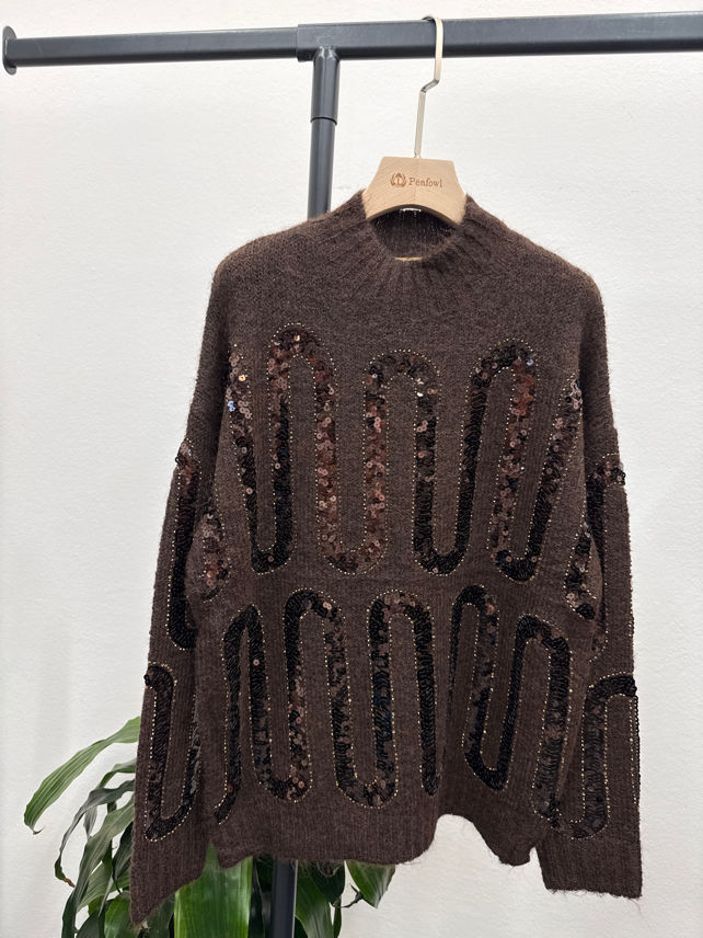 Sweter Oversize z Cekinami