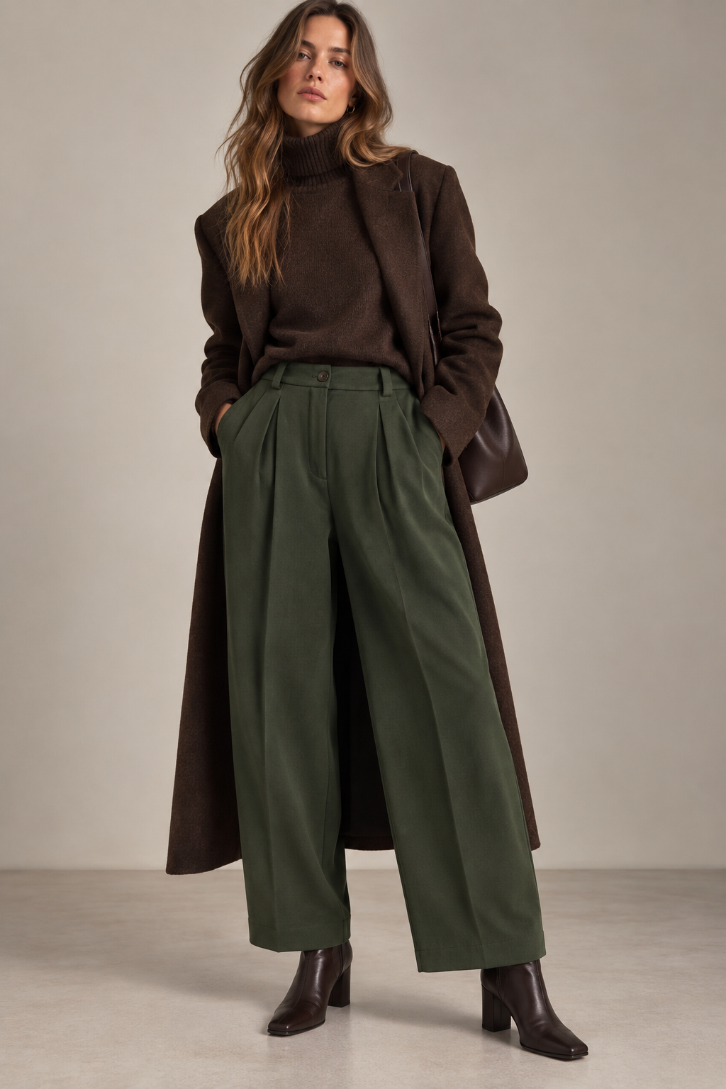Spodnie Wide Leg z Plisami