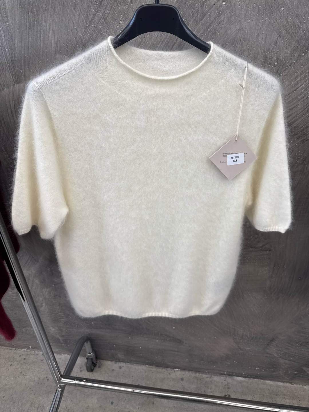 Sweter Krótki Rękaw Puszysty