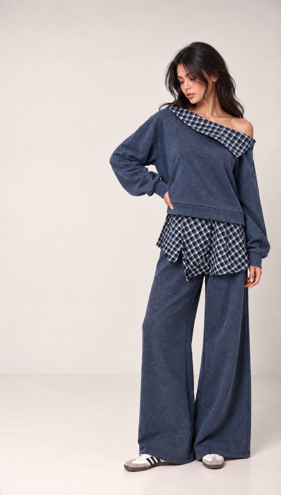 Komplet Luźny Off-Shoulder