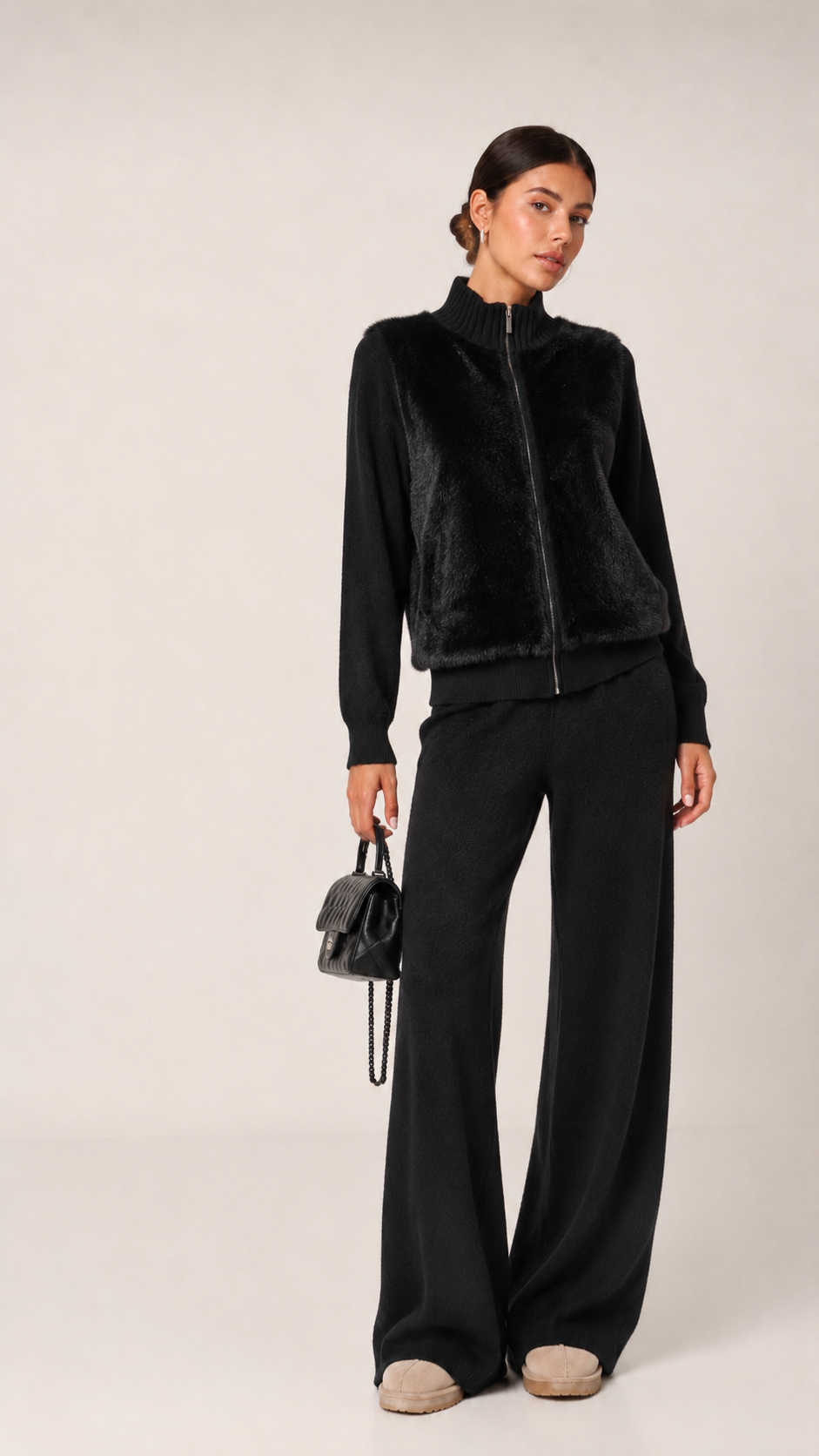 Komplet Dzianinowy Wide Leg