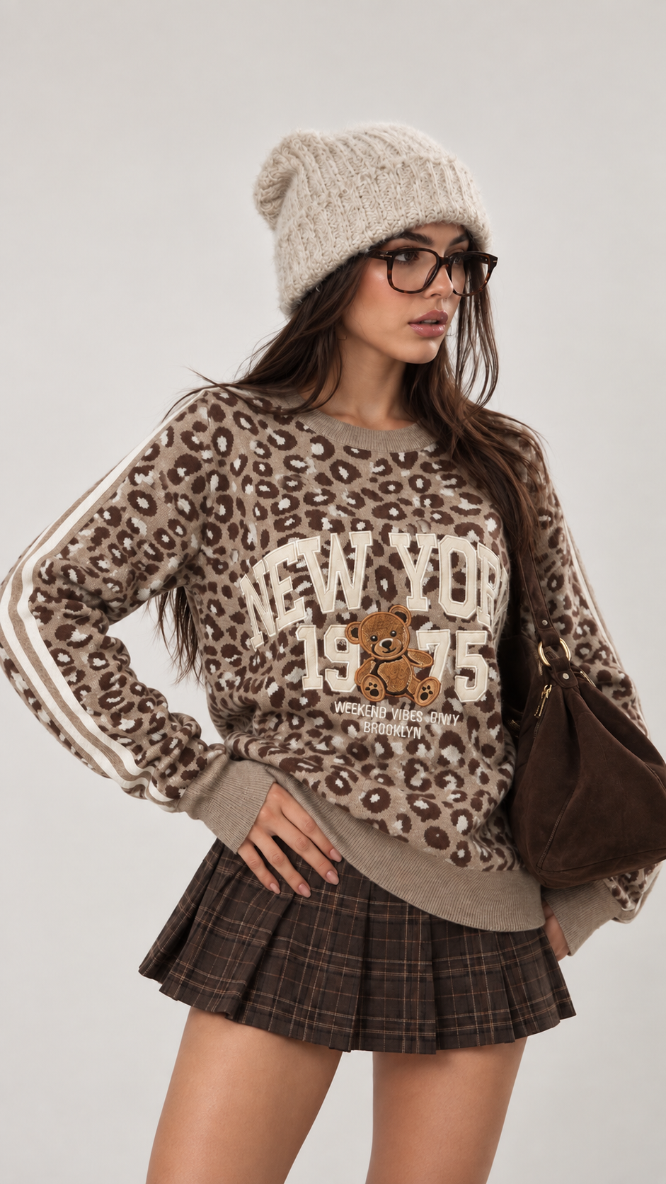 Sweter Luźny z Haftem