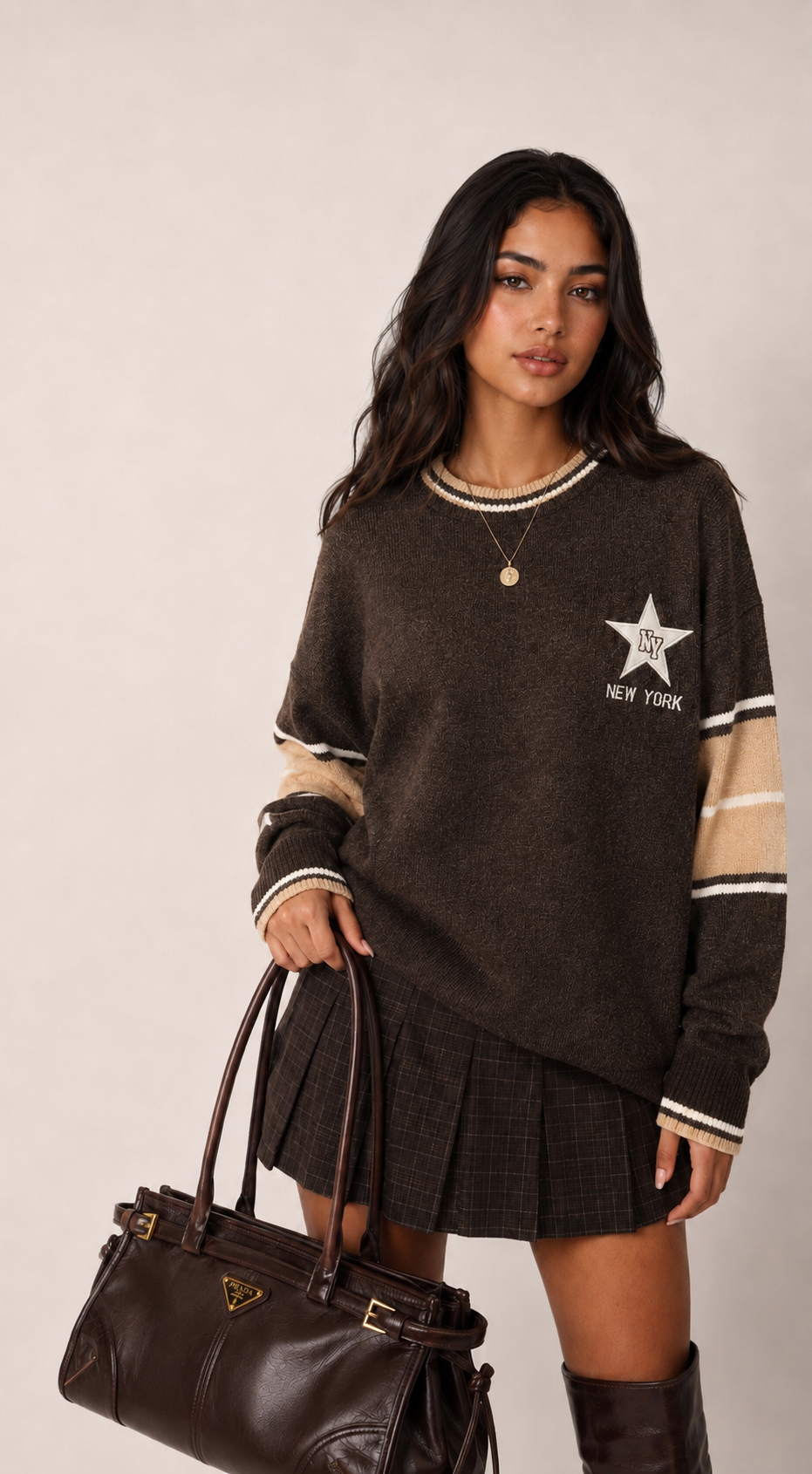 Sweter Luźny z Naszywką