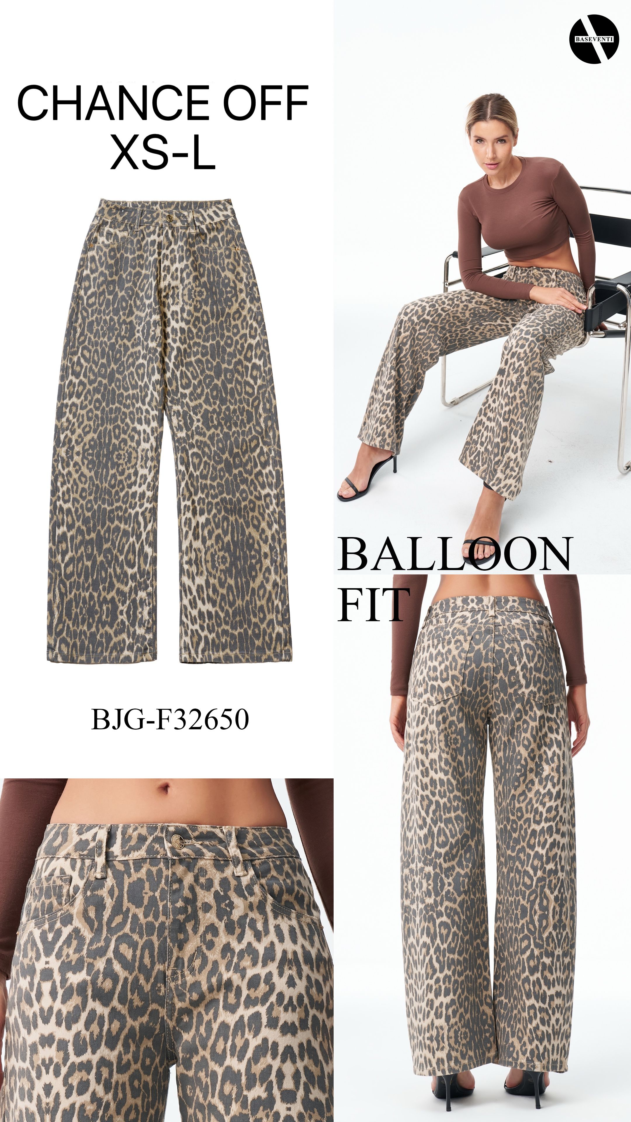 Spodnie Balloon Fit Panterka