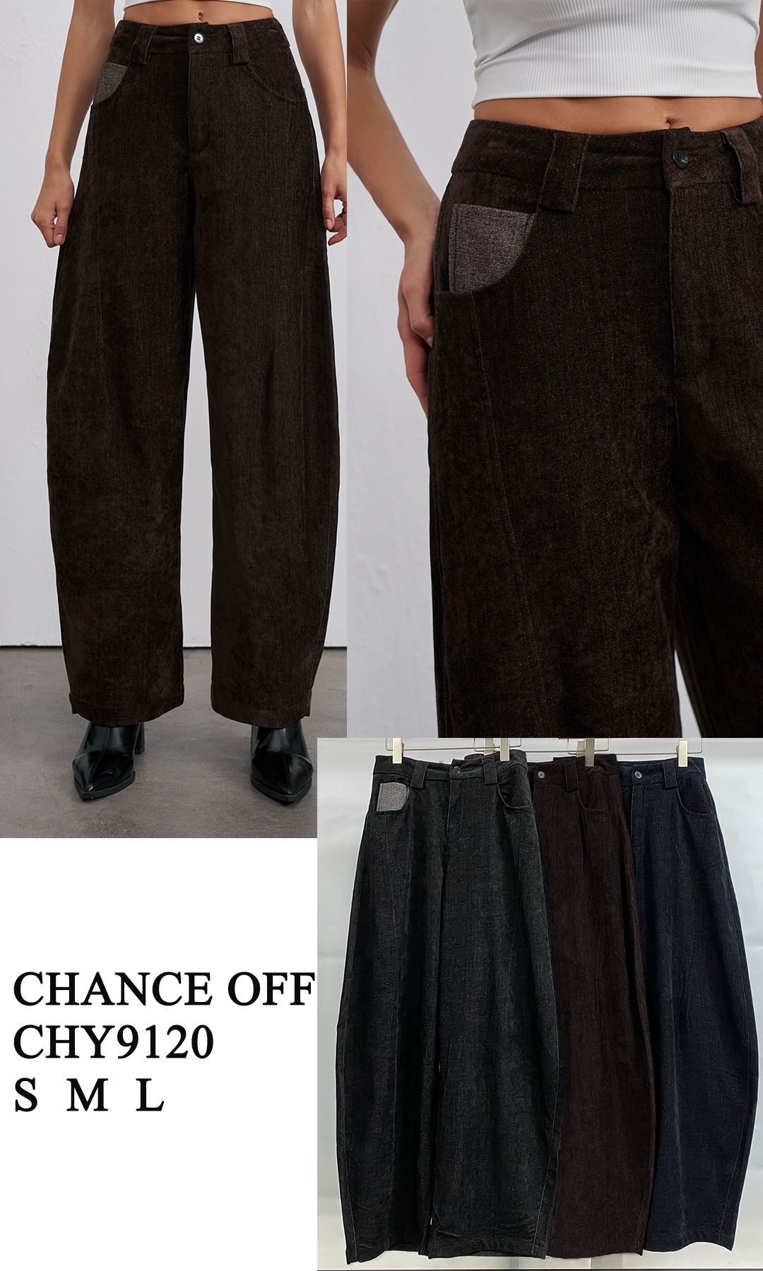 Spodnie Wide Leg Wysoki Stan