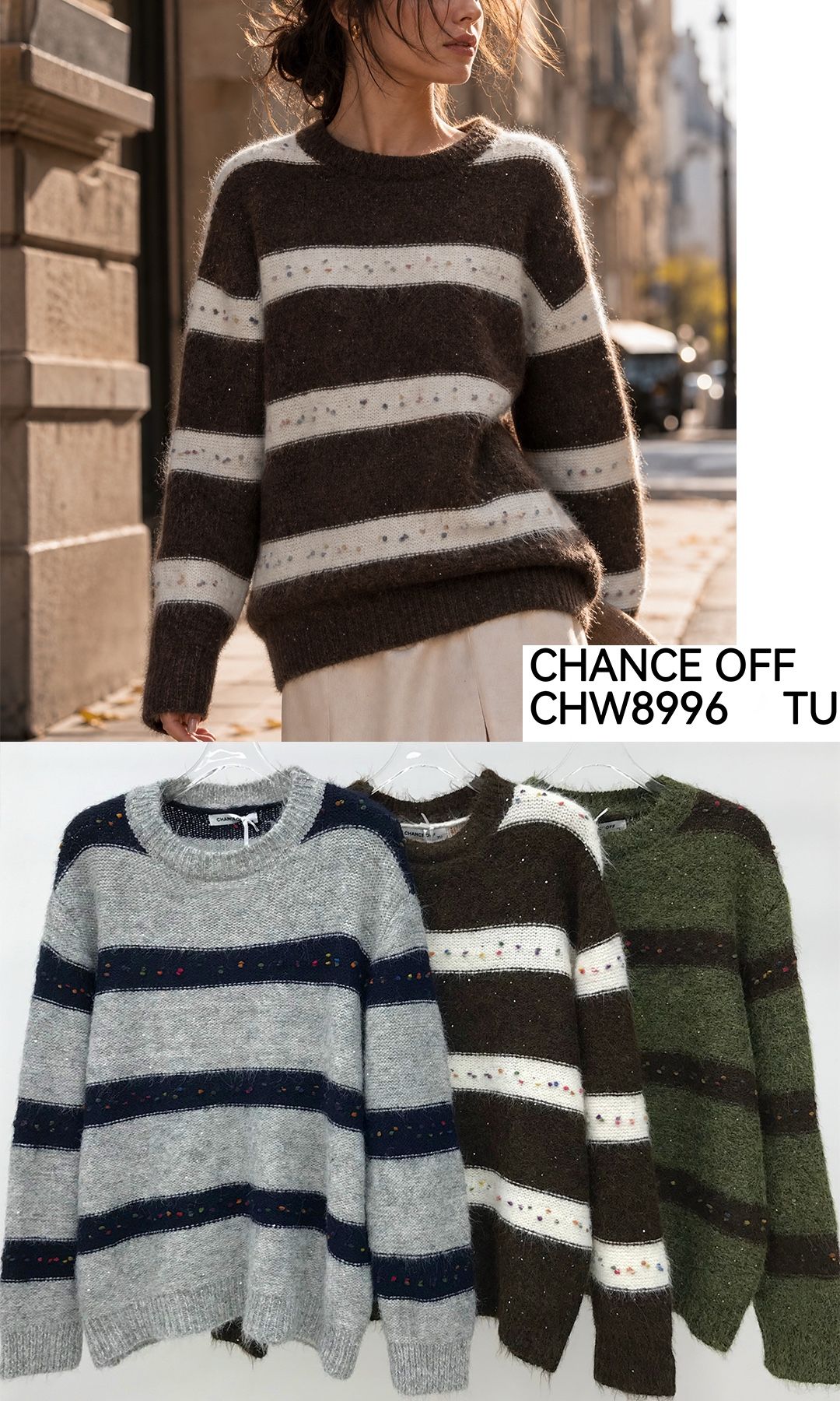 Sweter luźny w paski