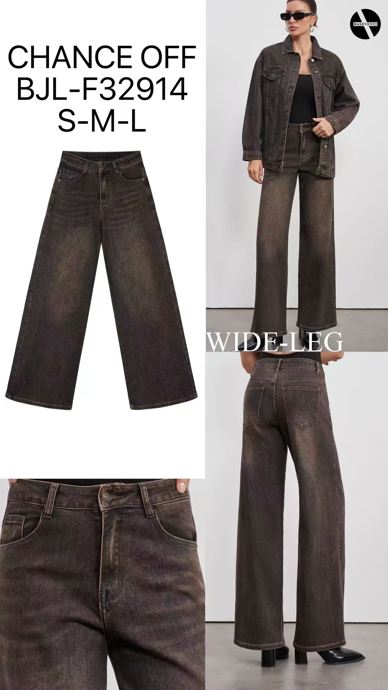 Spodnie Wide Leg z Wysokim Stanem