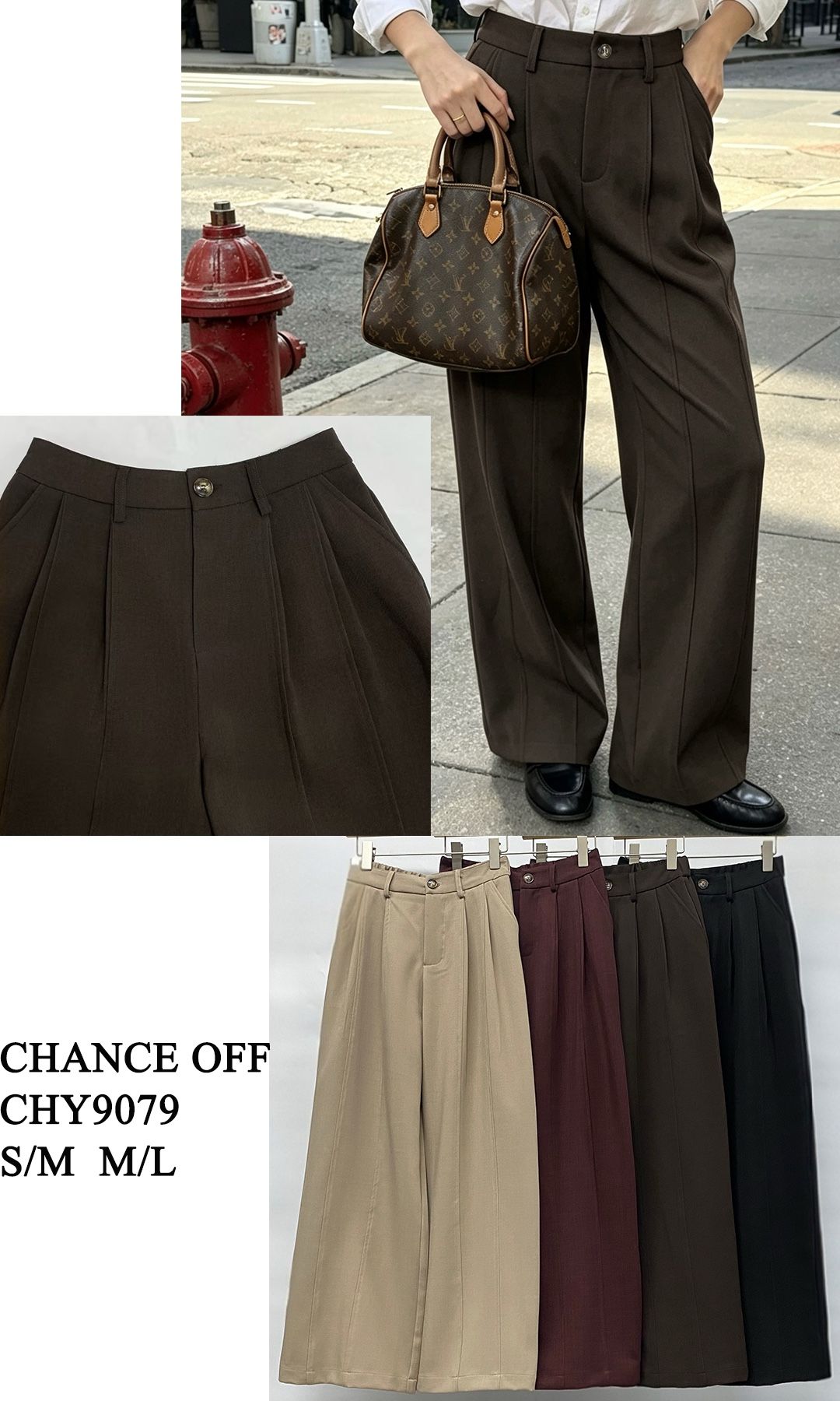 Spodnie Wide Leg z Plisami
