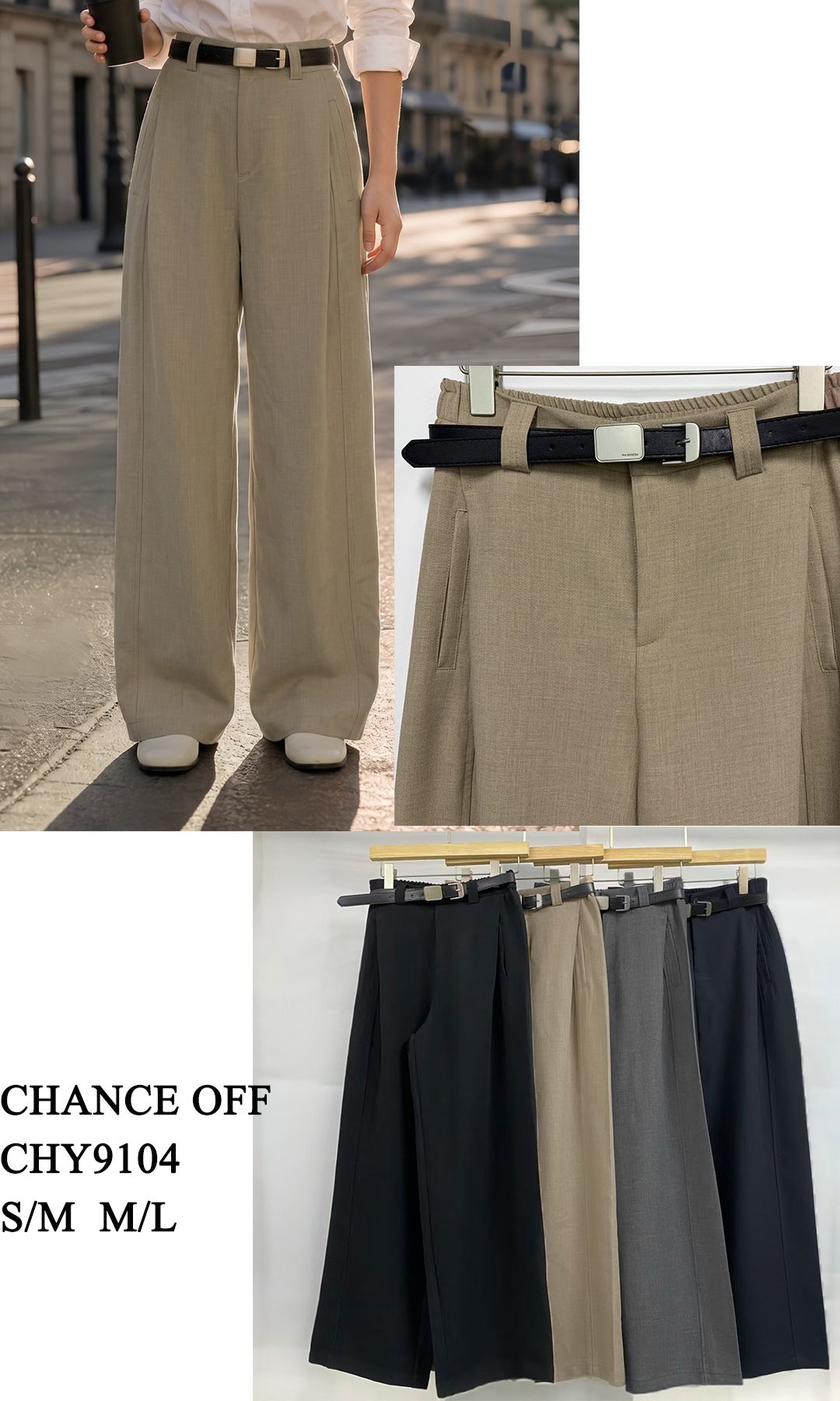 Spodnie Wide Leg z Plisami