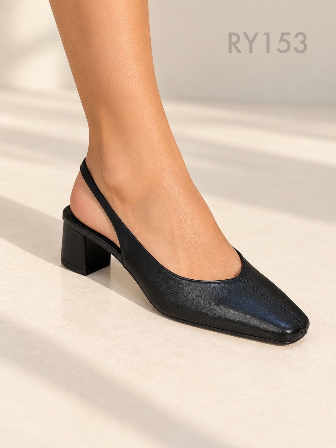 Czółenka Slingback Niski Słupek