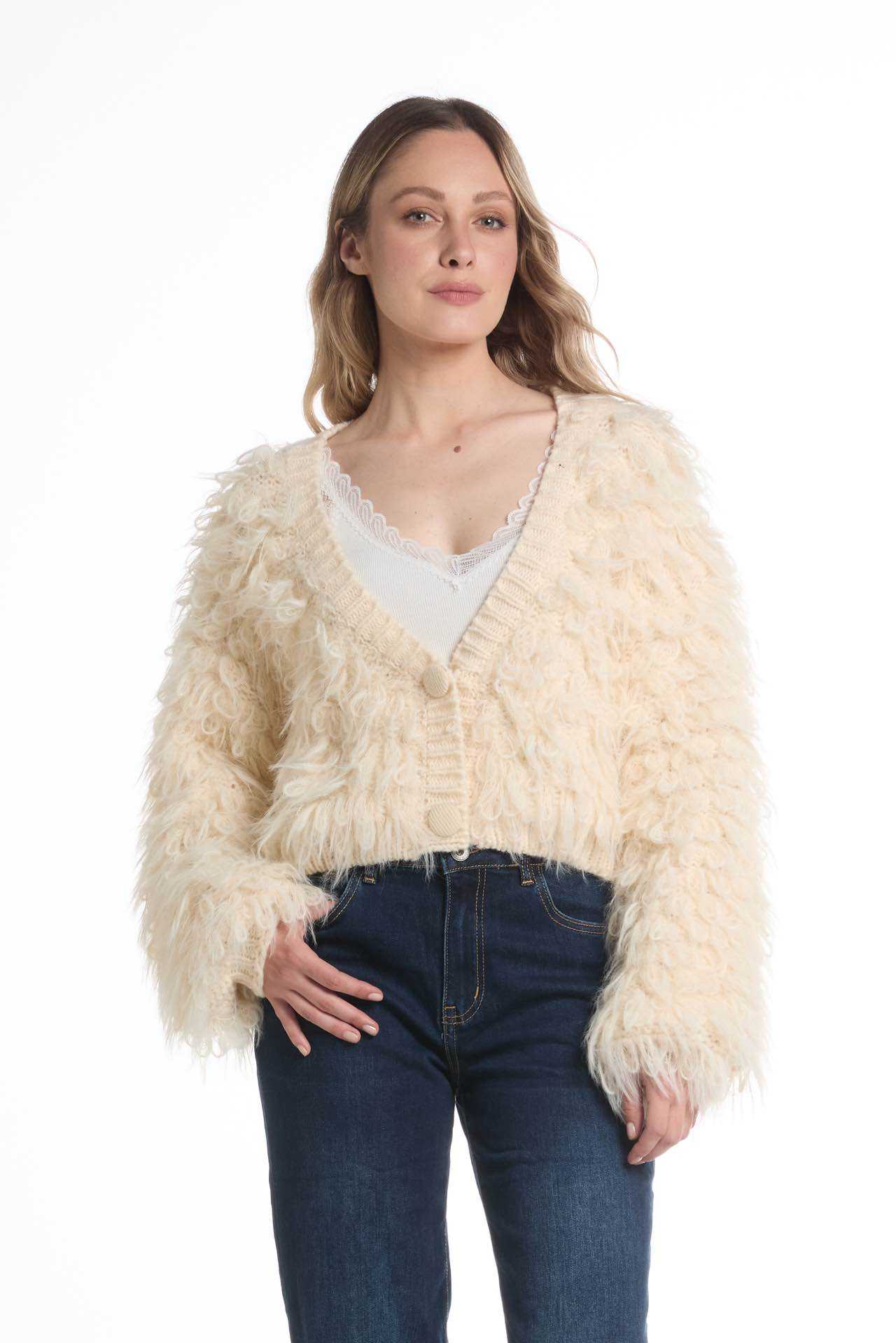 Kardigan krótki z guzikami