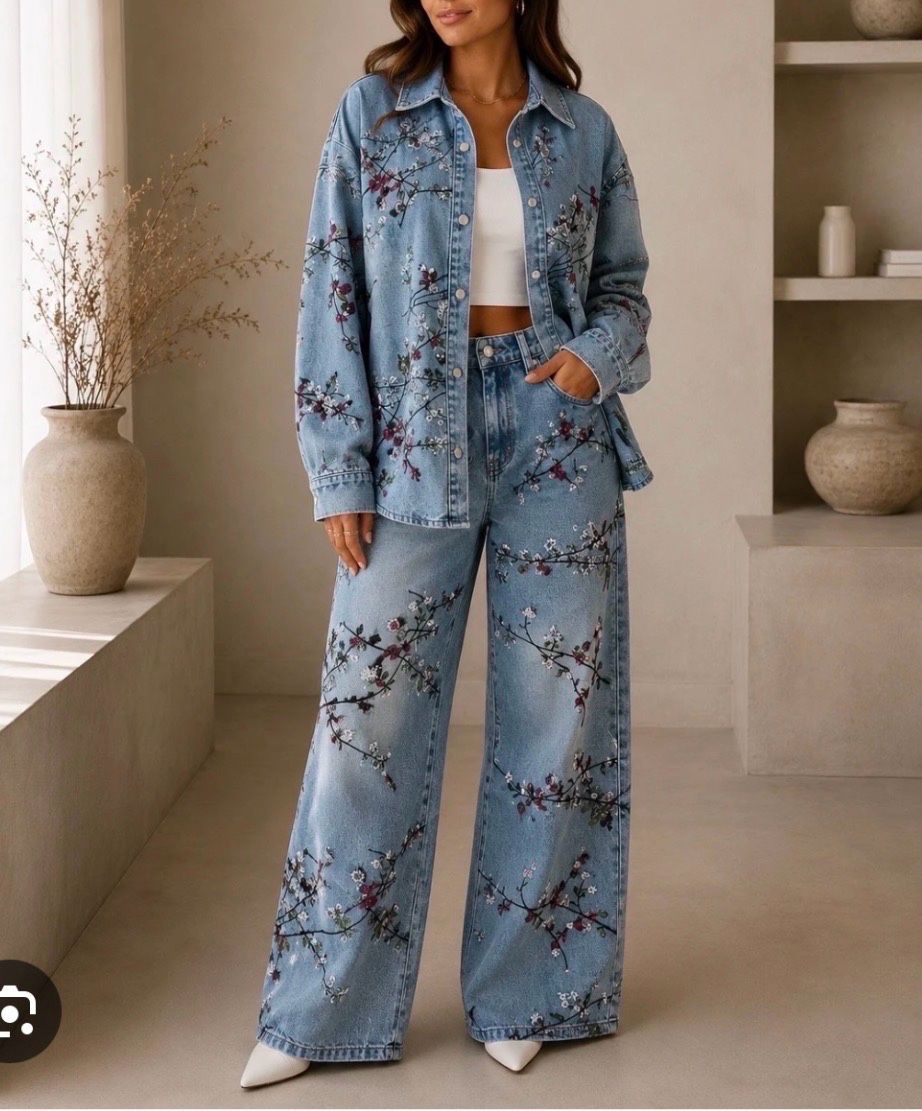 Komplet Jeansowy Oversize