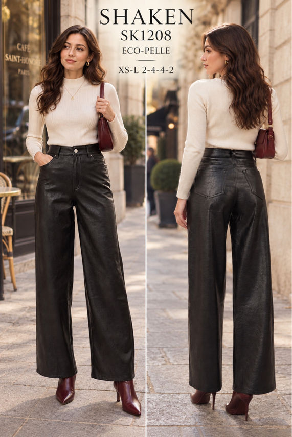 Spodnie Wide Leg z Kieszeniami