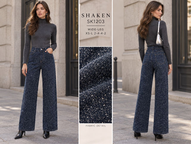 Spodnie Wide Leg z Wysokim Stanem