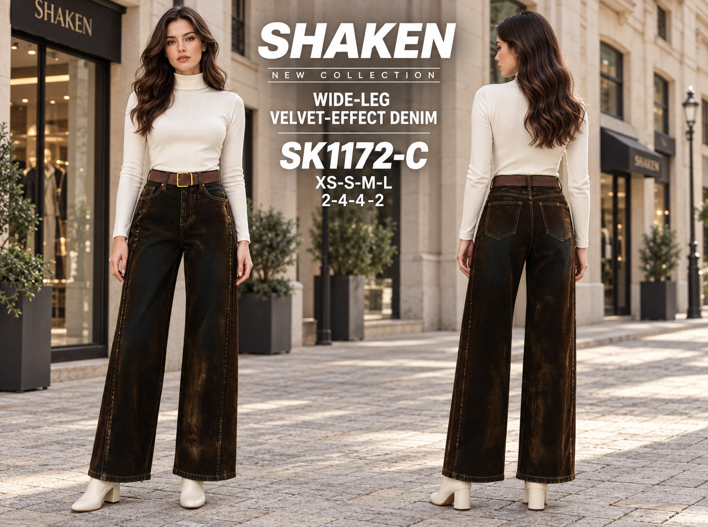 Spodnie Wide Leg z Paskiem