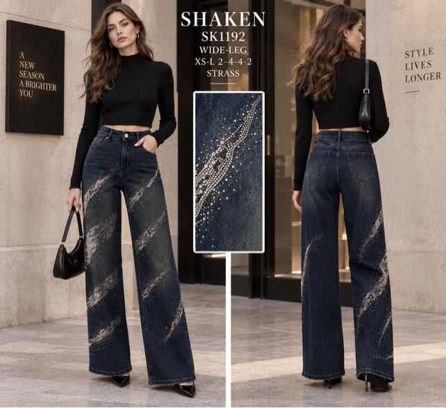 Spodnie Wide Leg z Ćwiekami