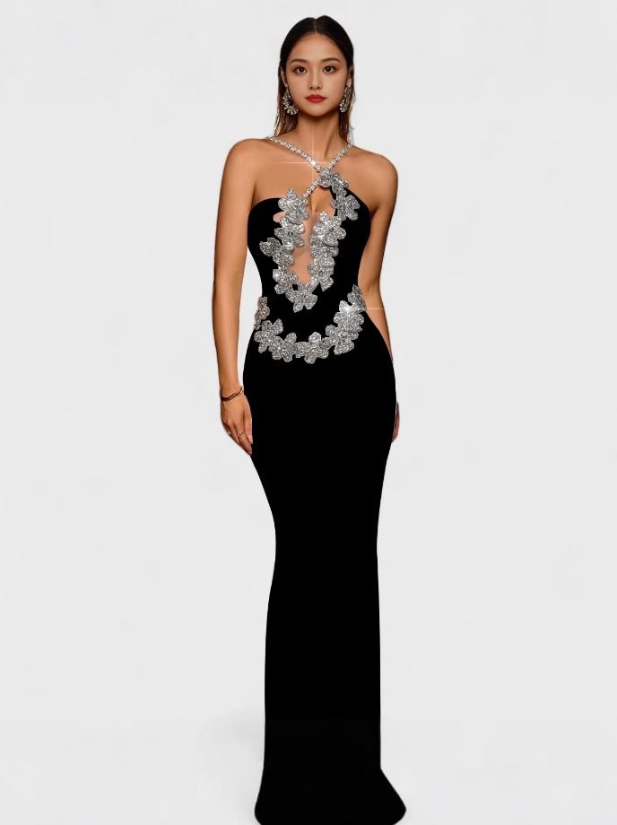 Sukienka Syrenka Halter Maxi