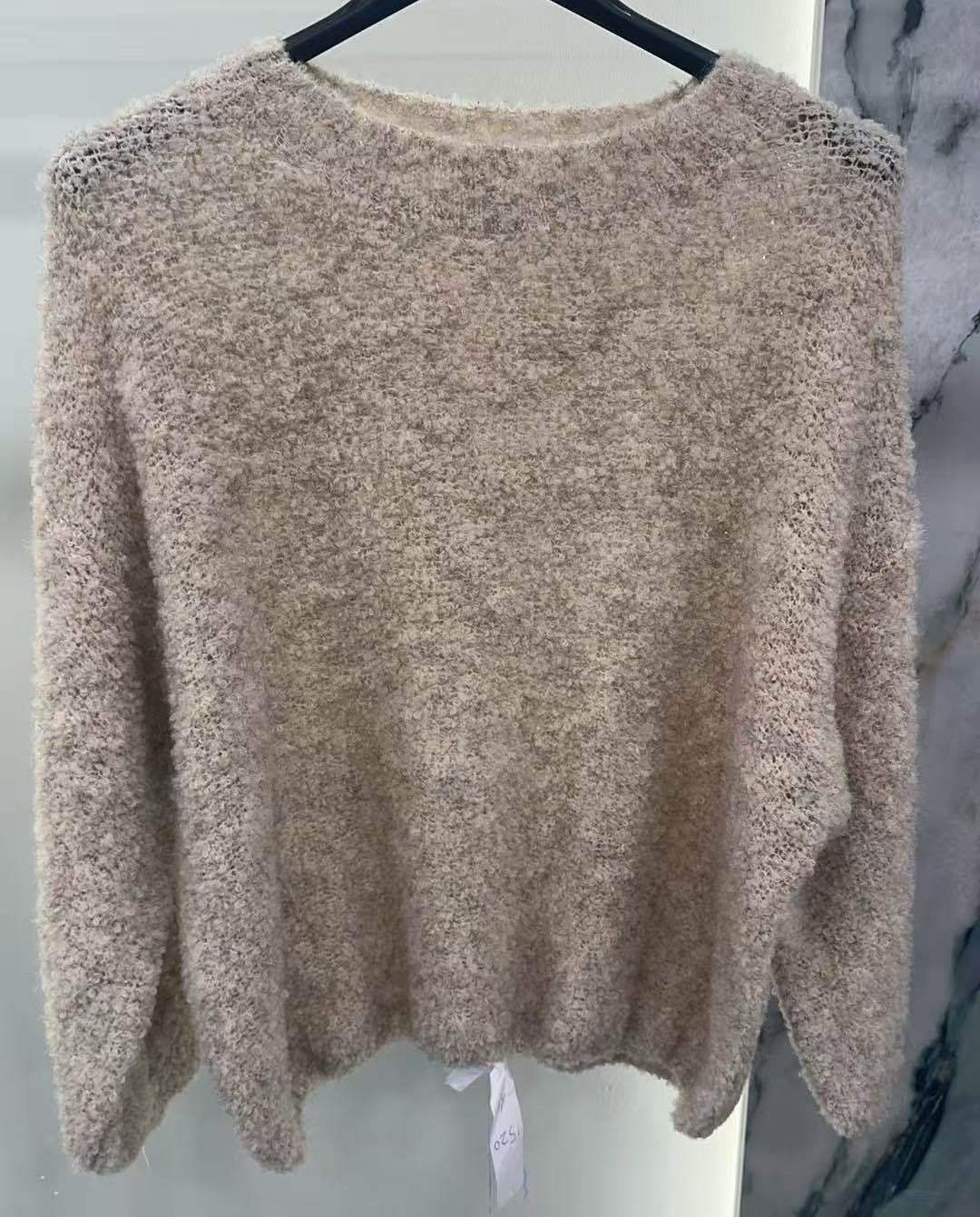 Sweter Luźny Okrągły Dekolt