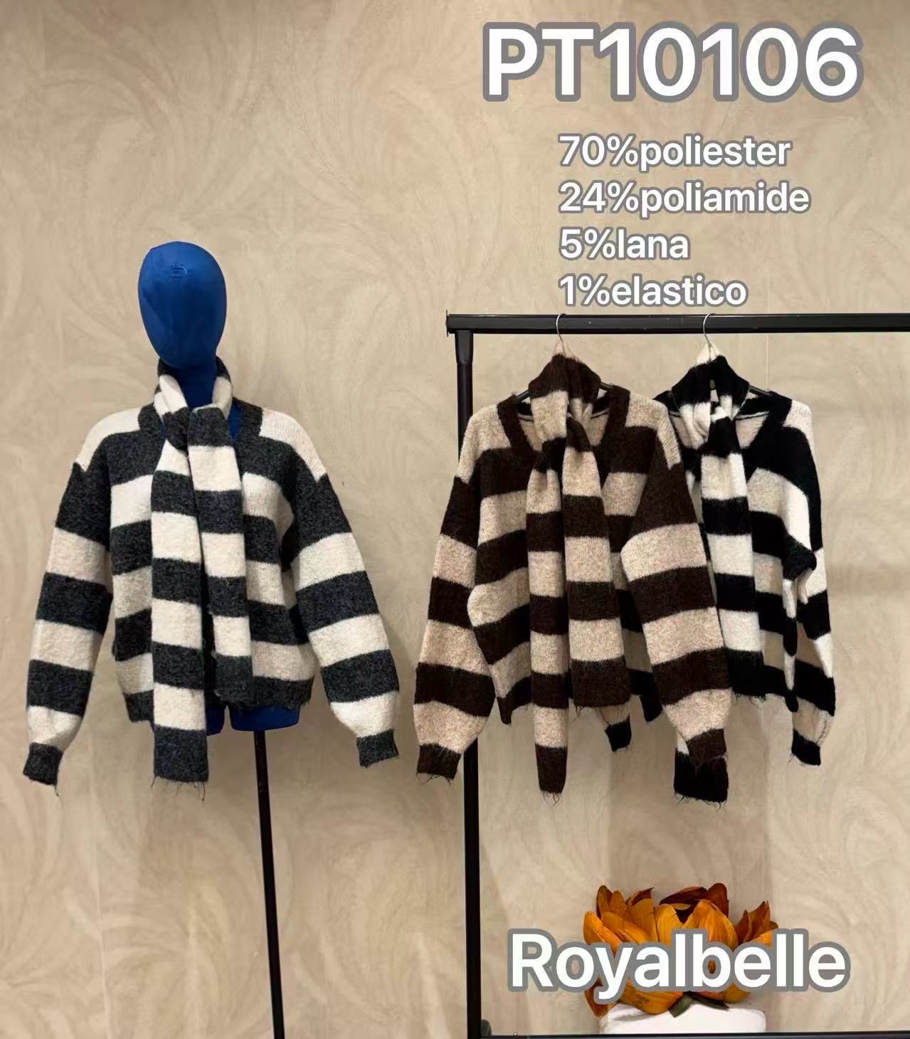 Sweter Luźny Ze Stójką