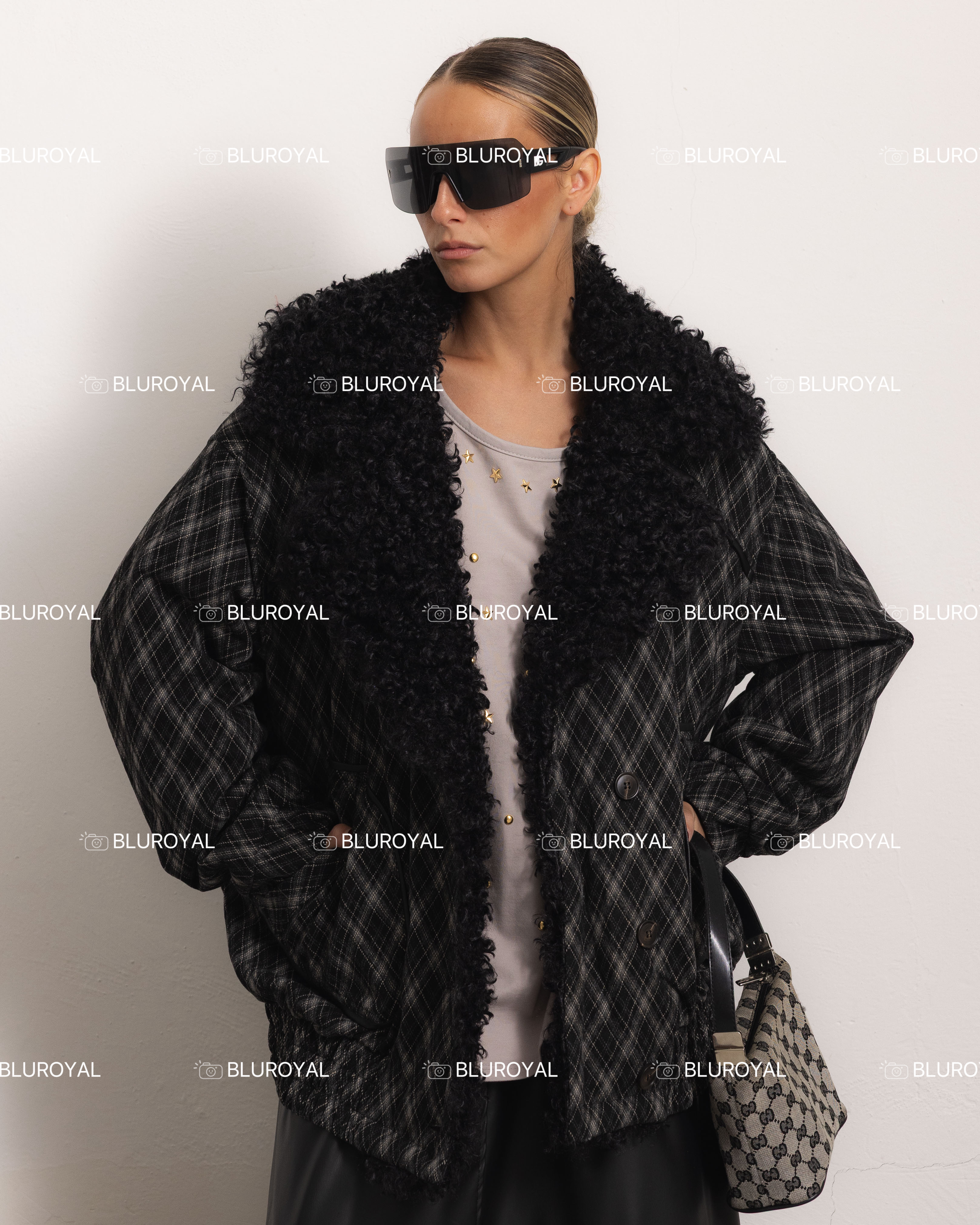 Kurtka Oversize w Kratę