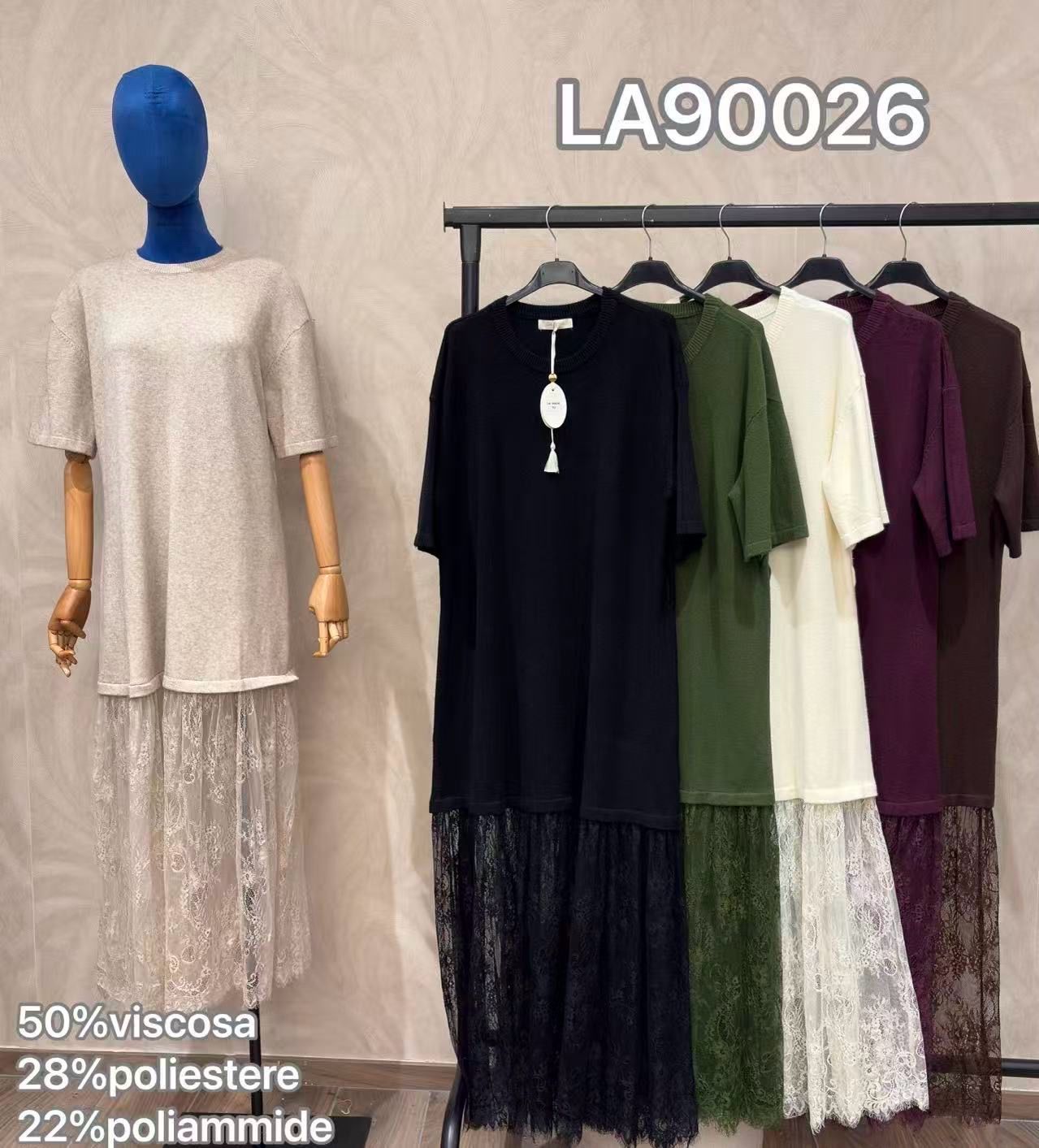 Sukienka Maxi Luźna z Koronką