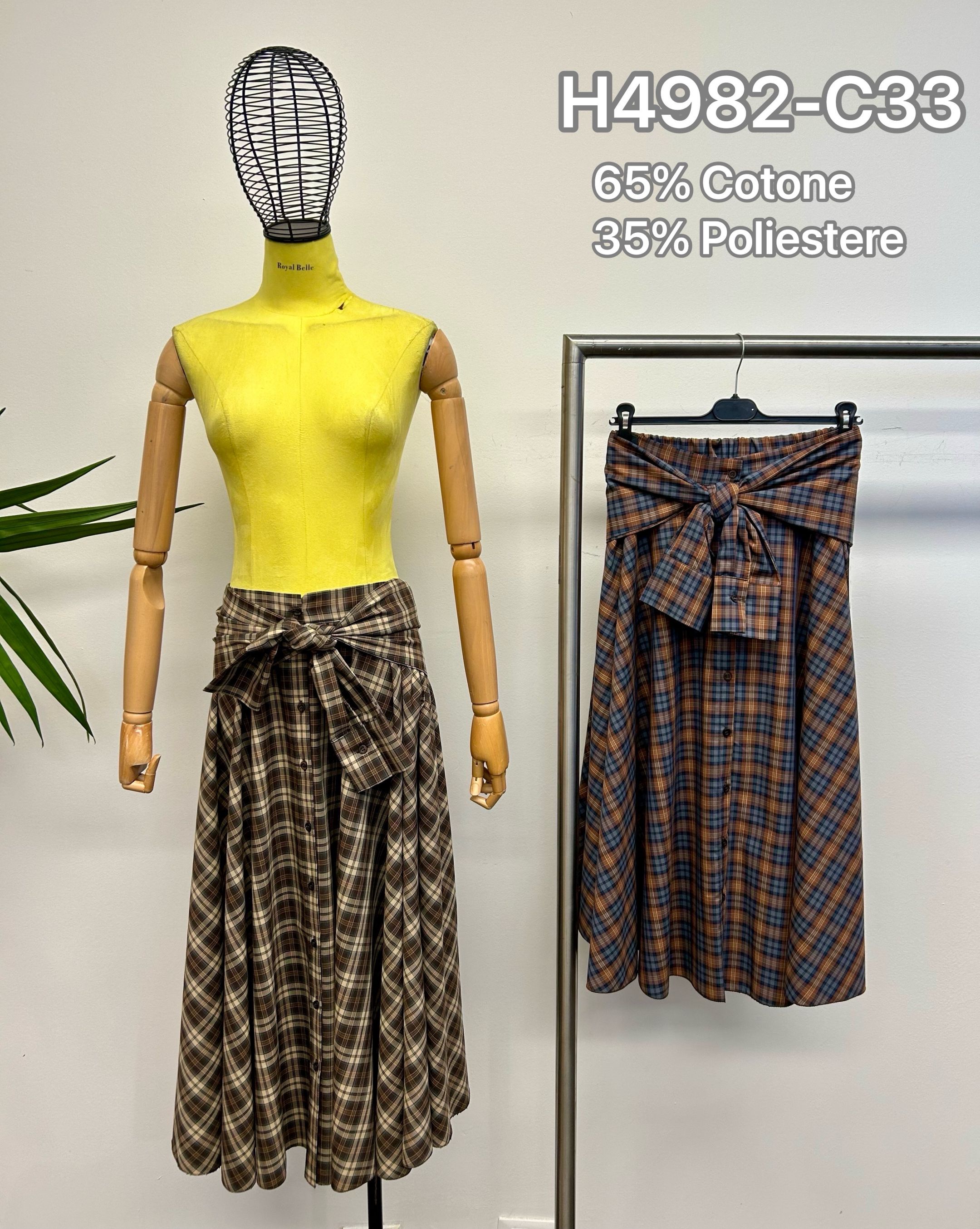 Spódnica Midi A‑Line z Pasekiem