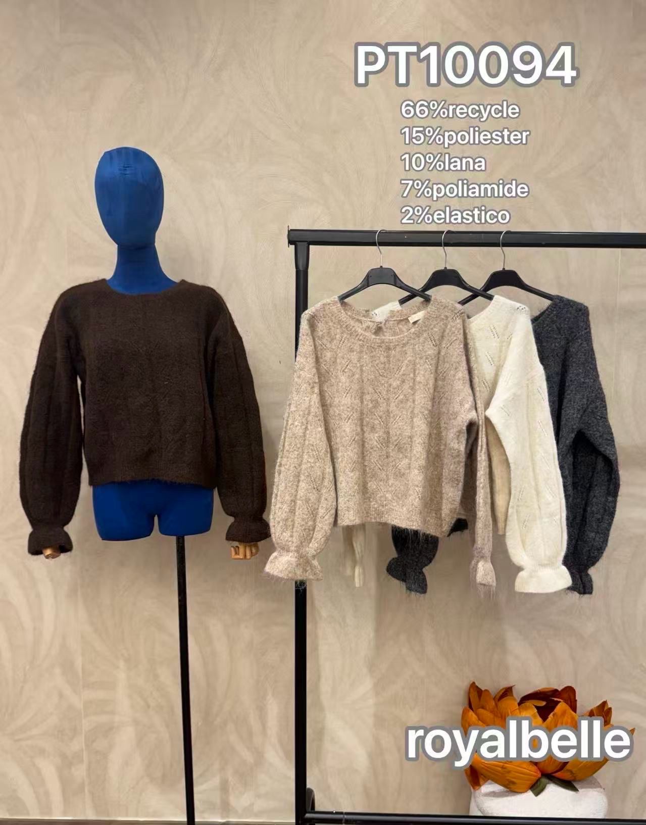 Sweter z Bufiastym Rękawem