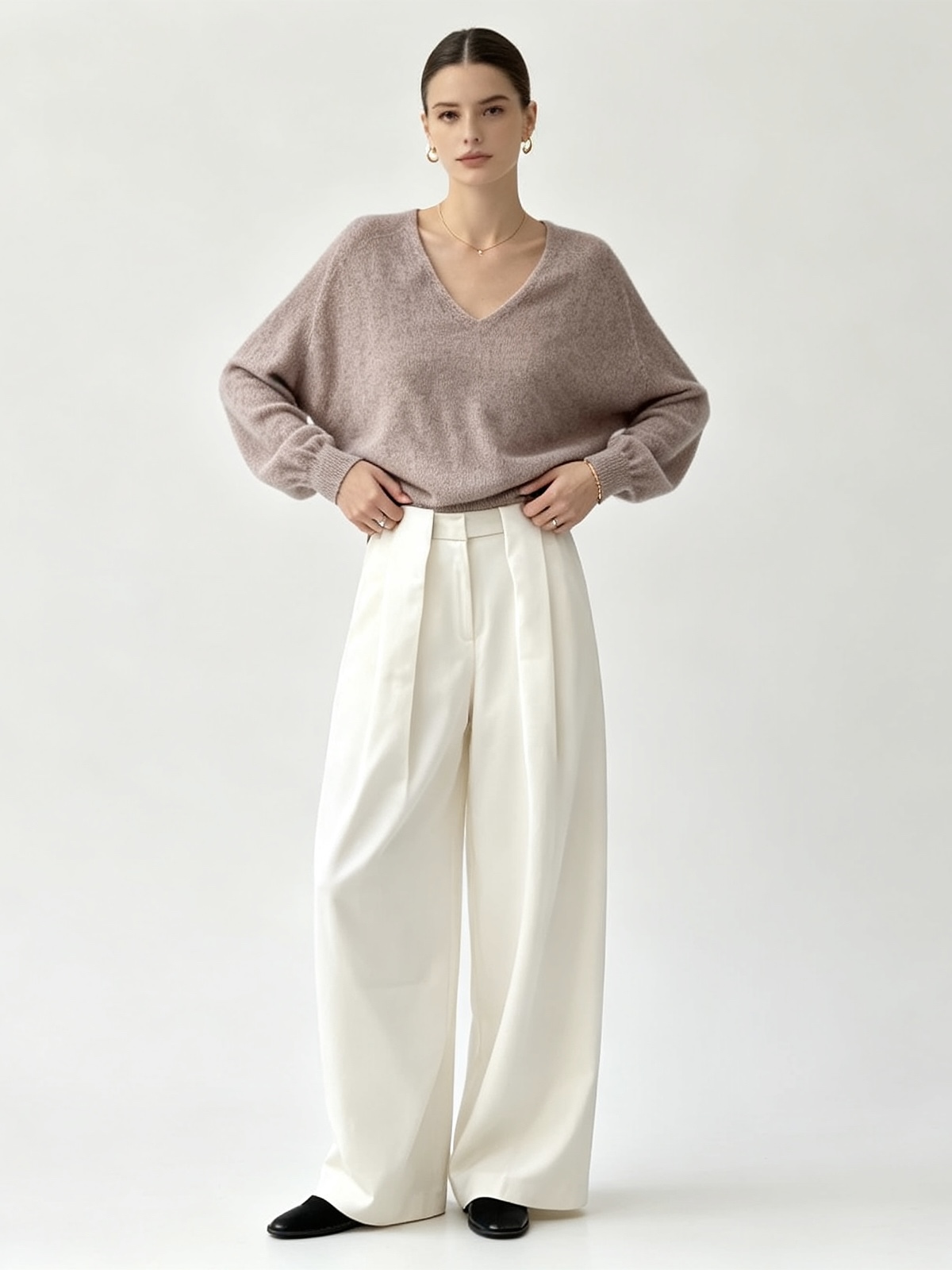 Sweter Oversize V-neck Biskupi