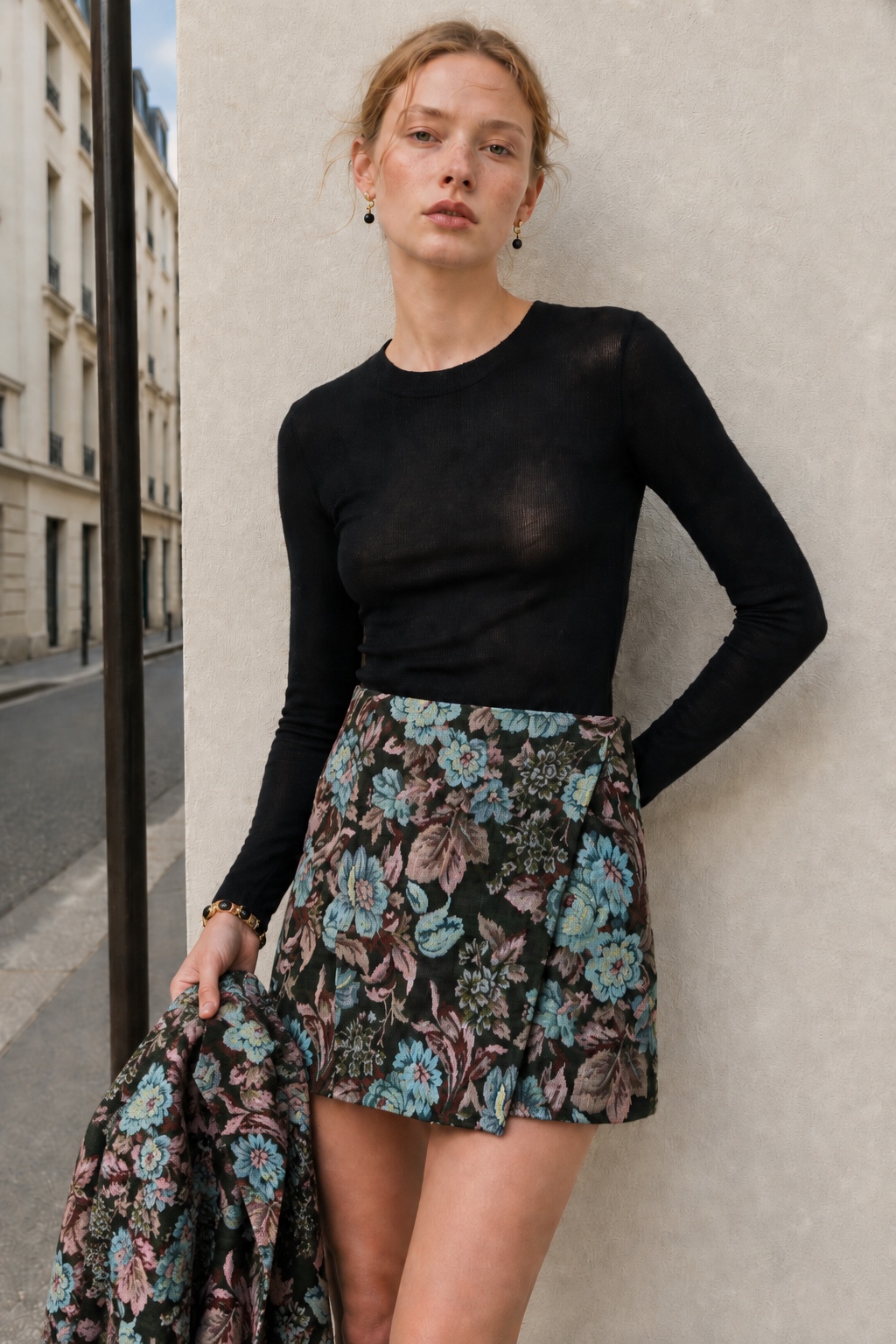 Spódnica A-line Mini Kwiatowa
