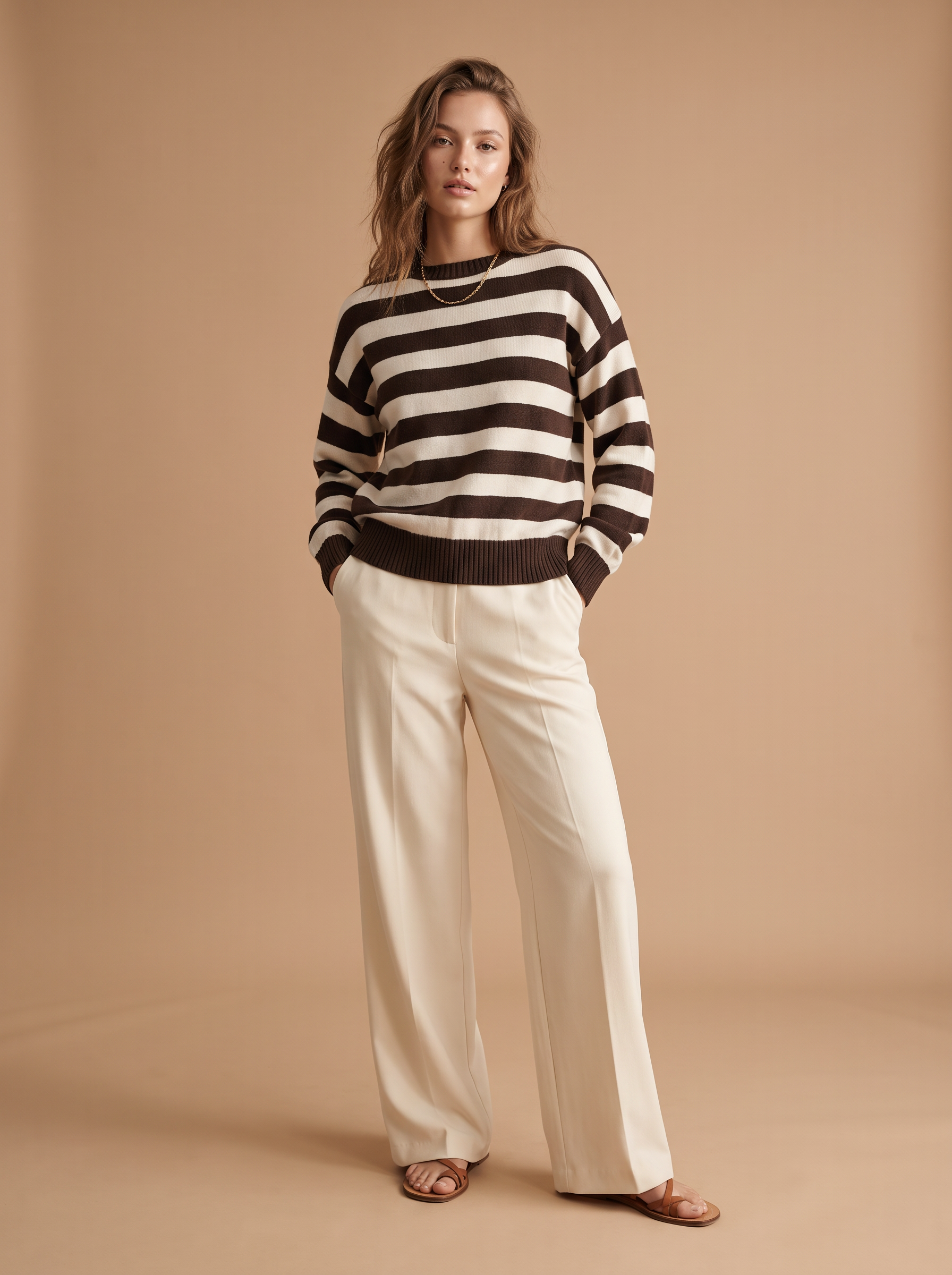 Sweter Luźny Paski