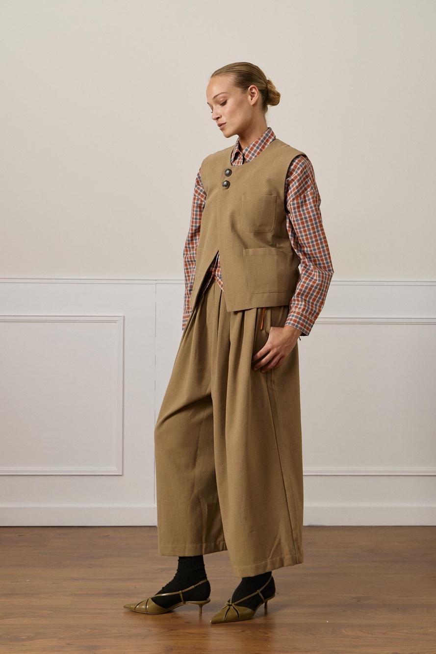 Spodnie Culotte z Plisami