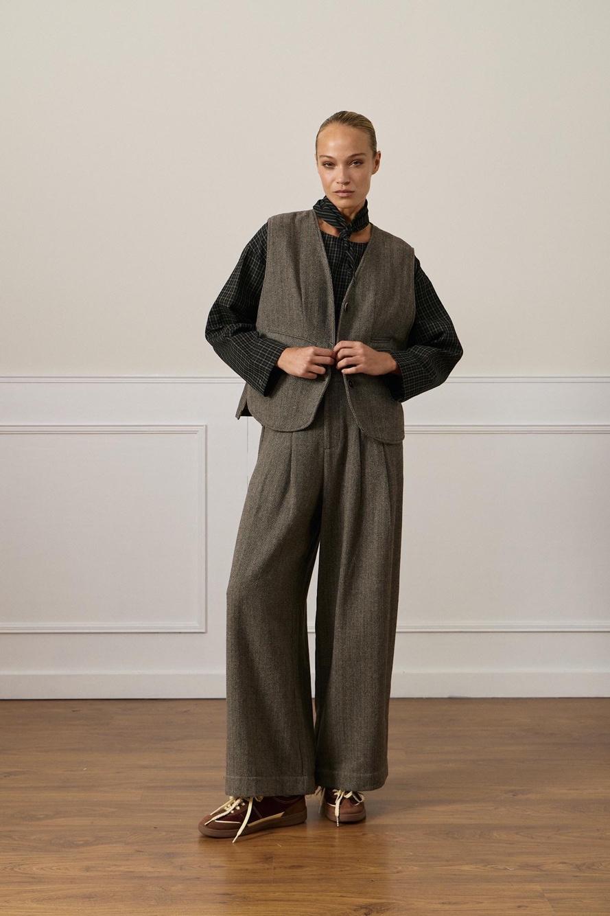Spodnie Wide Leg z Plisami