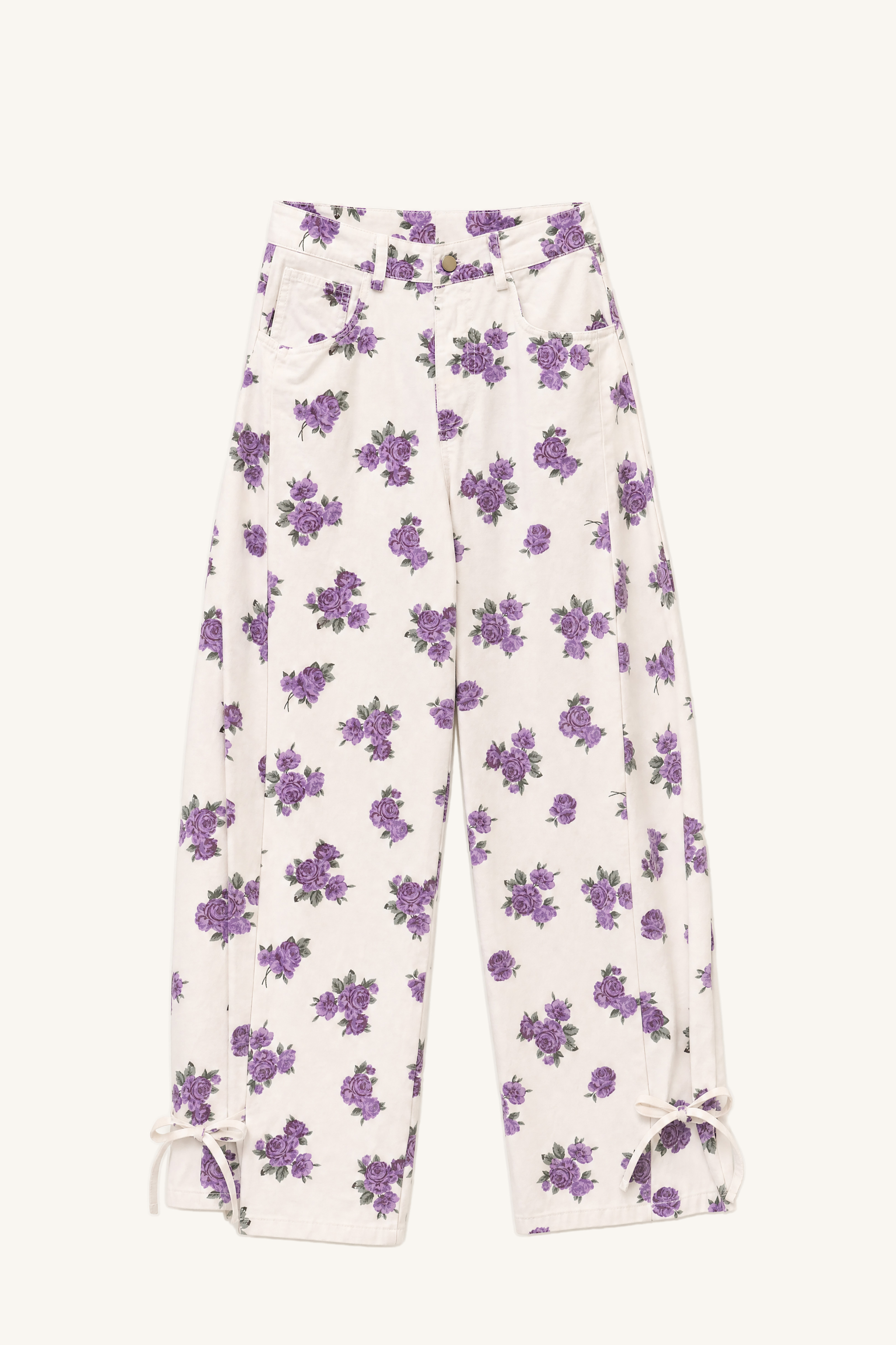 Spodnie Wide Leg z Troczkami