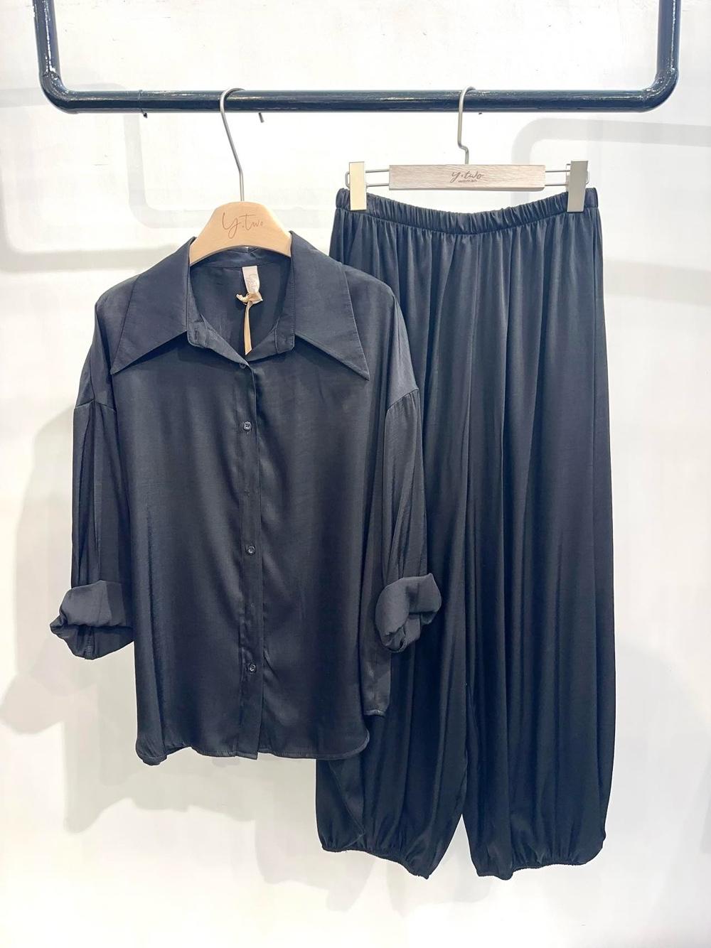 Koszula Luźna Oversize z Kołnierzem