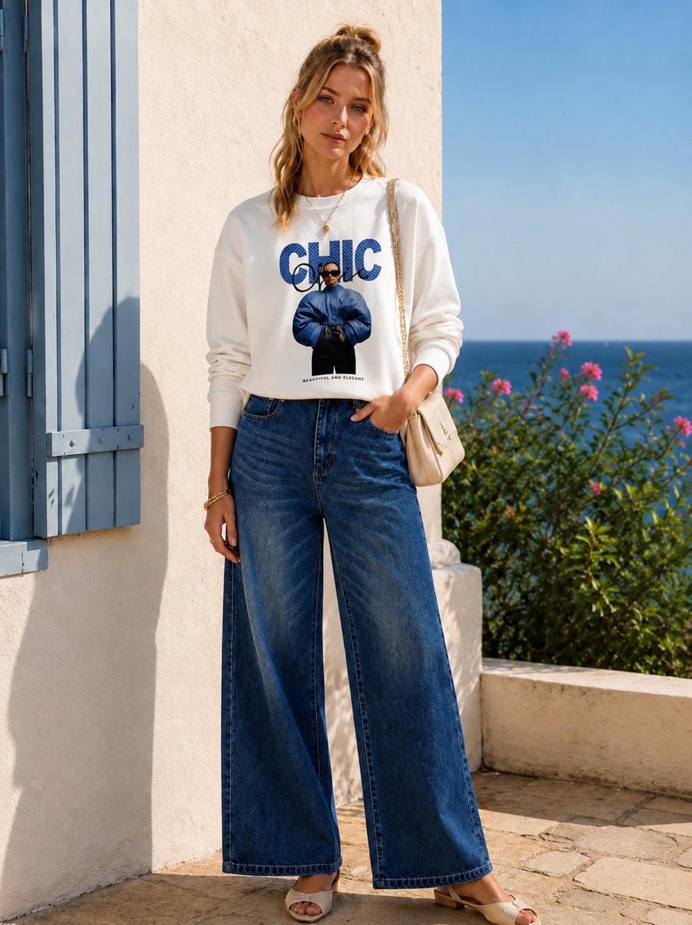 Bluza Oversize z Nadrukiem